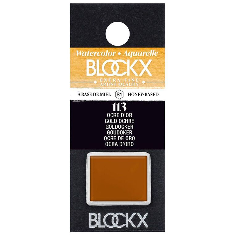 BLOCKX Watercolour Half Pan S1 113 Ochre Gold Gold