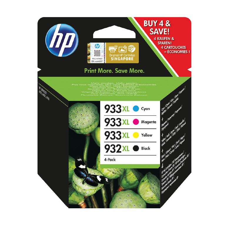 HP 933XL CMY 932XL BLK Combo 4 Pack