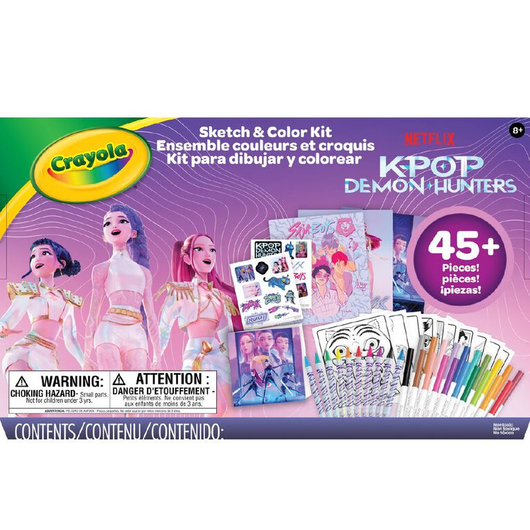 Crayola KPop Demon Hunters Sketch and Colour Kit