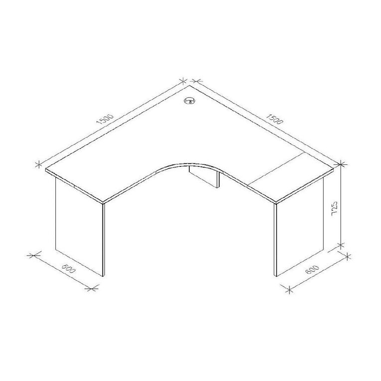 Zealand Workstation 1500 x 1500 x 600 Coronet Beech