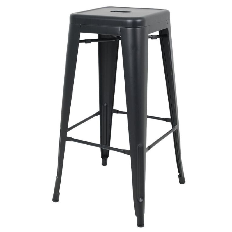 Workspace Metal Stool 76cm Matte Black