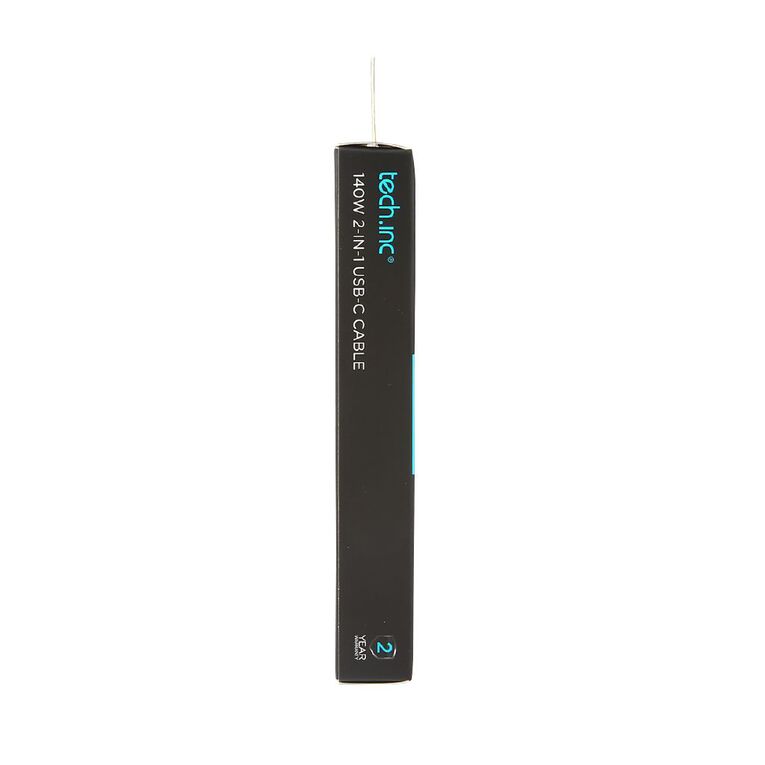 Tech.Inc 140W 2in1 USB-C Cable 1m Black