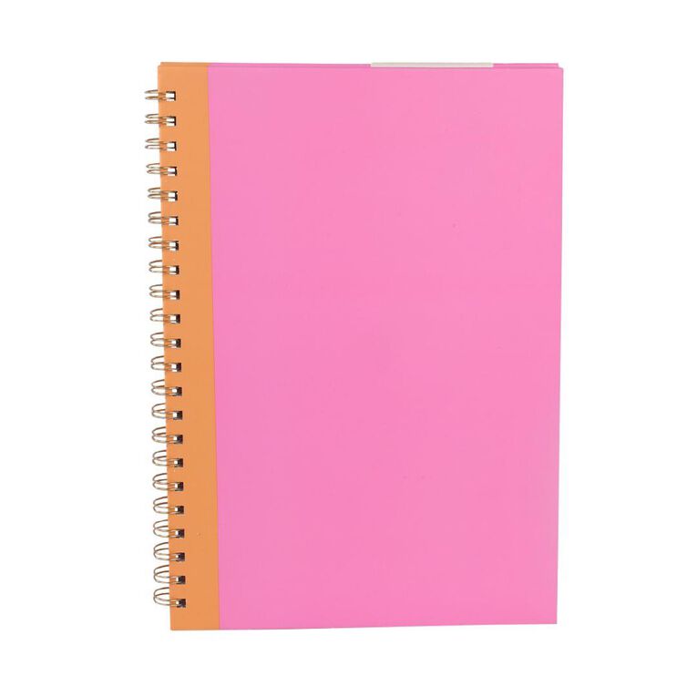 Uniti Stationery Brights Pink A4 Hard Cover Spiral Notebook