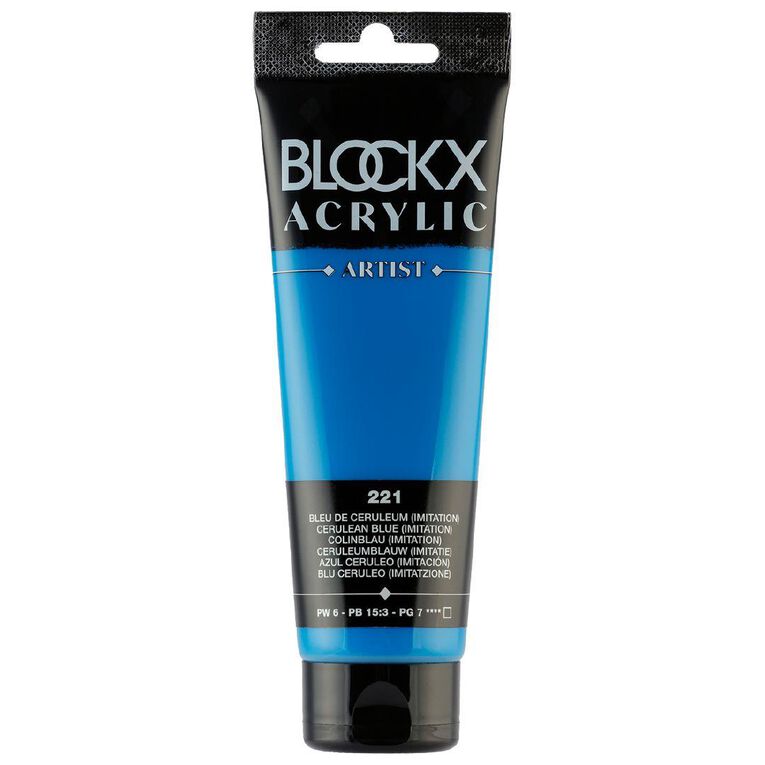 BLOCKX Acrylic Tube 120ml Cerulean Blue Blue