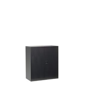 Firstline Cupboard Small Metal 2 Shelves Black