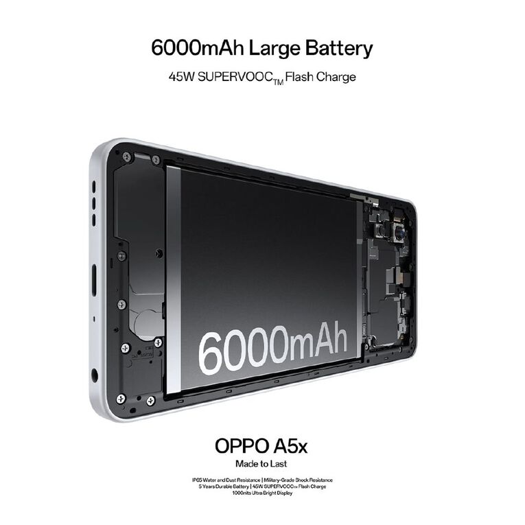 OPPO A5X 4G Laser White with 2degrees SIM