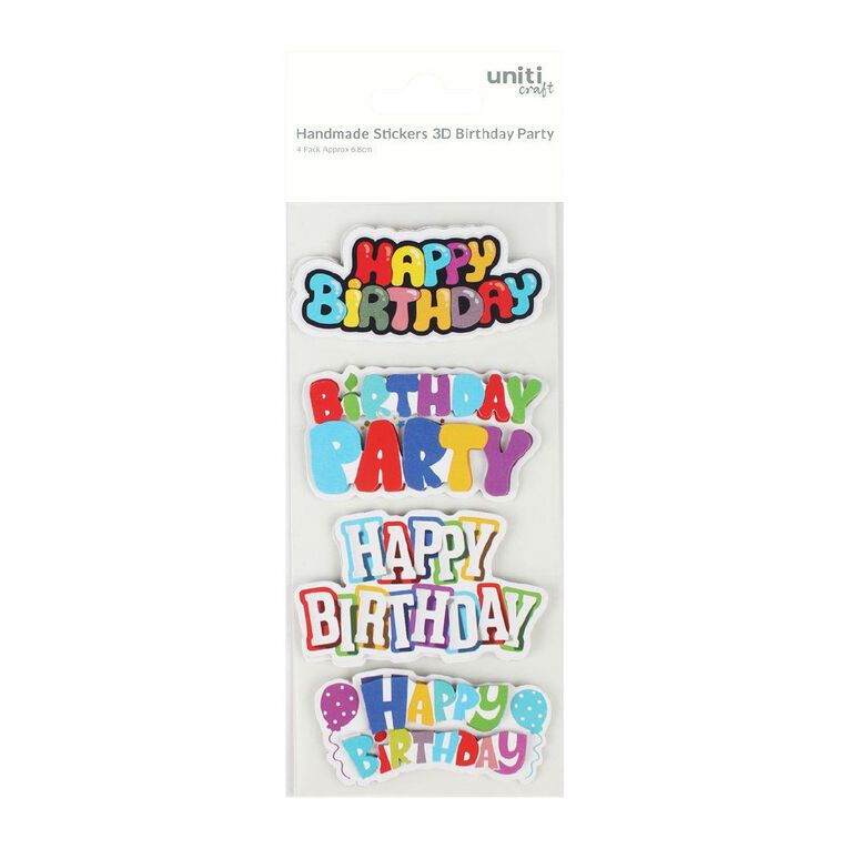 Uniti Craft 3D Embellishment Birthday Party 4 Piece Little Birdie