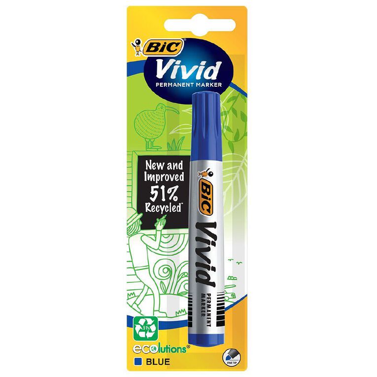 Bic Vivid Permanent Marker Ecolution Blue 1 Pack