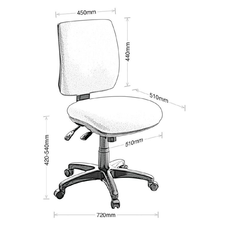 Eden Sport 3 Lever Midback Ergonomic Chair Navy