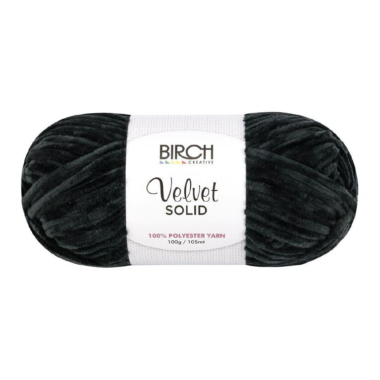 Birch Velvet Yarn 100% Polyester 100G Black