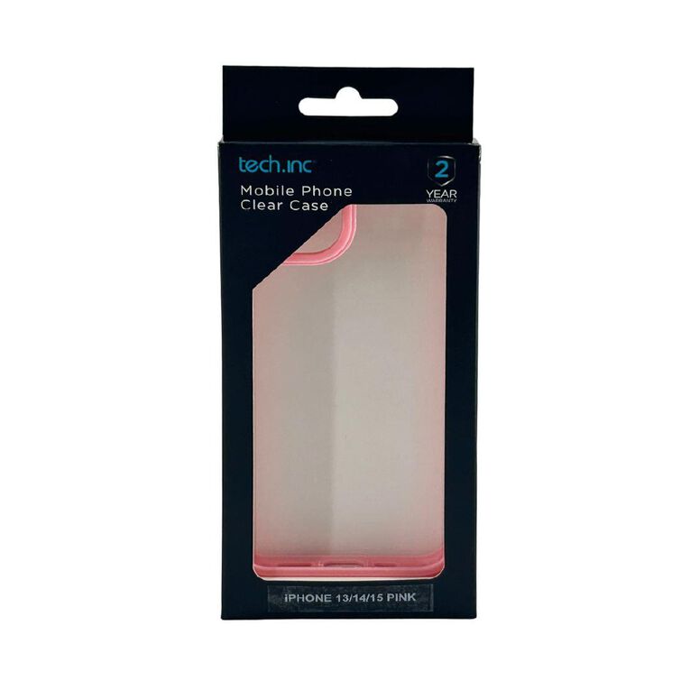 Tech.Inc Clear Phone Case For iPhone 13/14/15 TI0059PK Pink