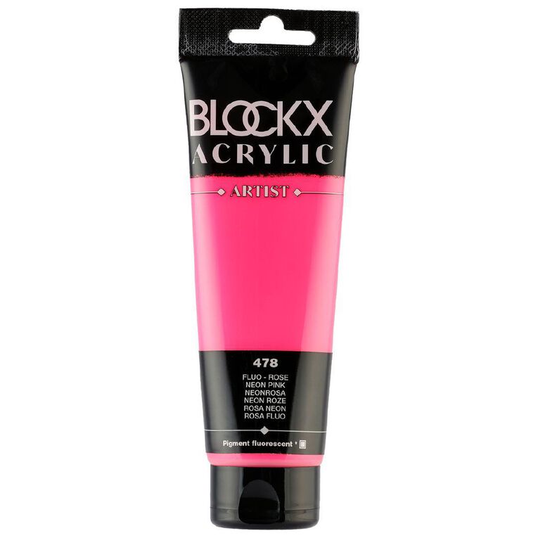 BLOCKX Acrylic Tube 120ml Fluro Pink Pink