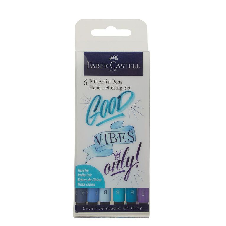 Faber-Castell Pitt Artist Pens Hand Lettering Set Good Vibes 6 Pack