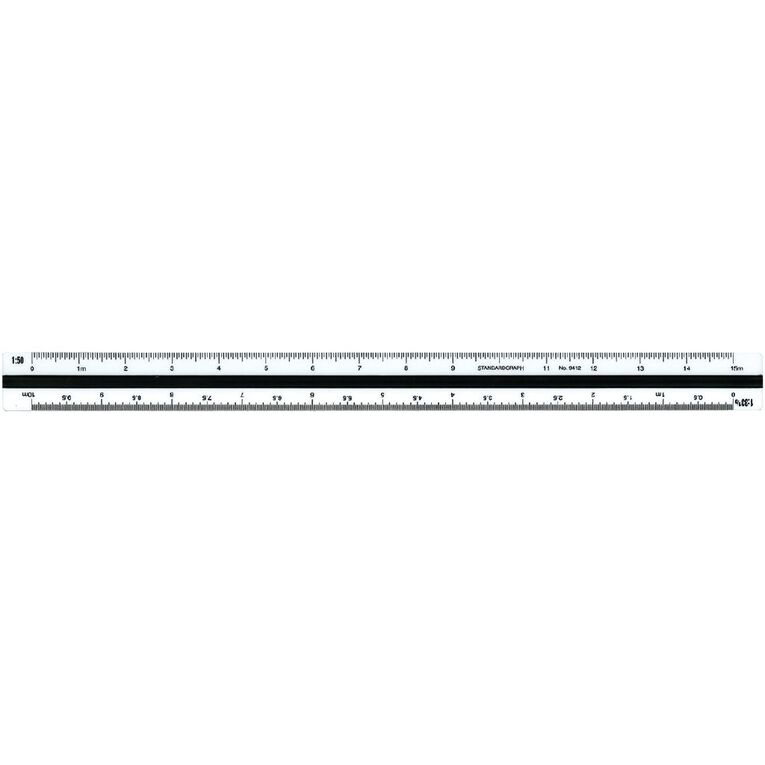 Standardgraph 9412 Tri Scale Ruler Tech School Clear