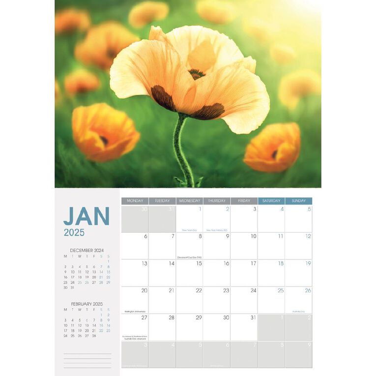 Collins 2027 Wall Calendar NZ Floral A4