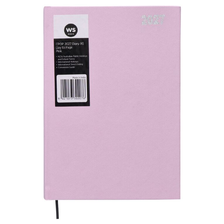 WS Colour Pop 2027 Diary A5 Day to Page Pink