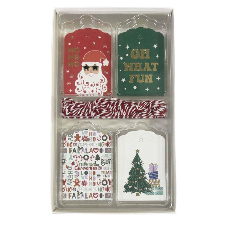 Wonderland Foil Christmas Gift Tags Assorted 24 Pack