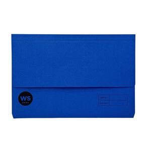 WS Manilla Document Wallet Navy Foolscap