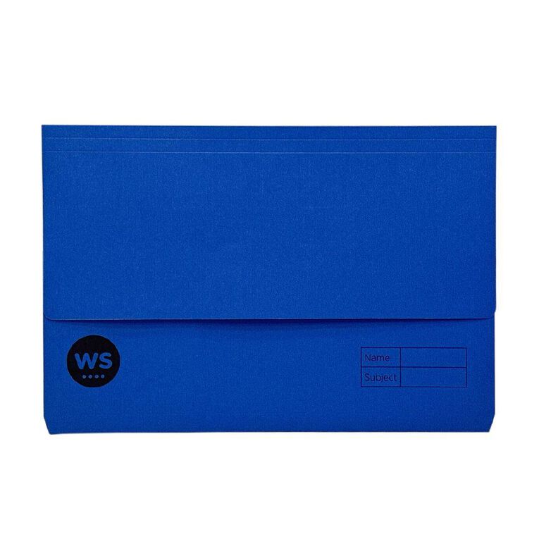 WS Manilla Document Wallet Navy Foolscap