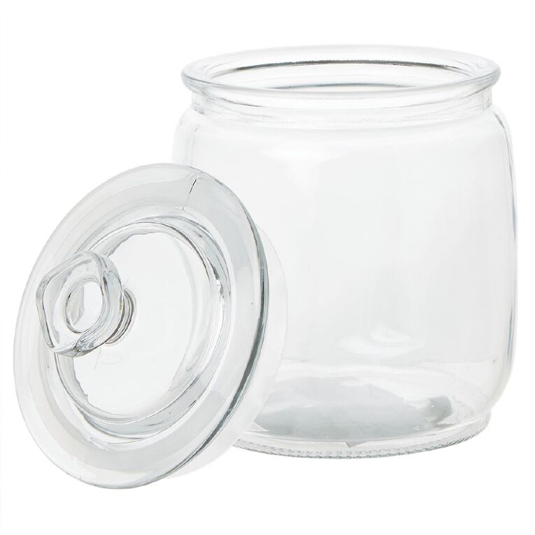Living & Co Round Glass Jar Clear 700ml