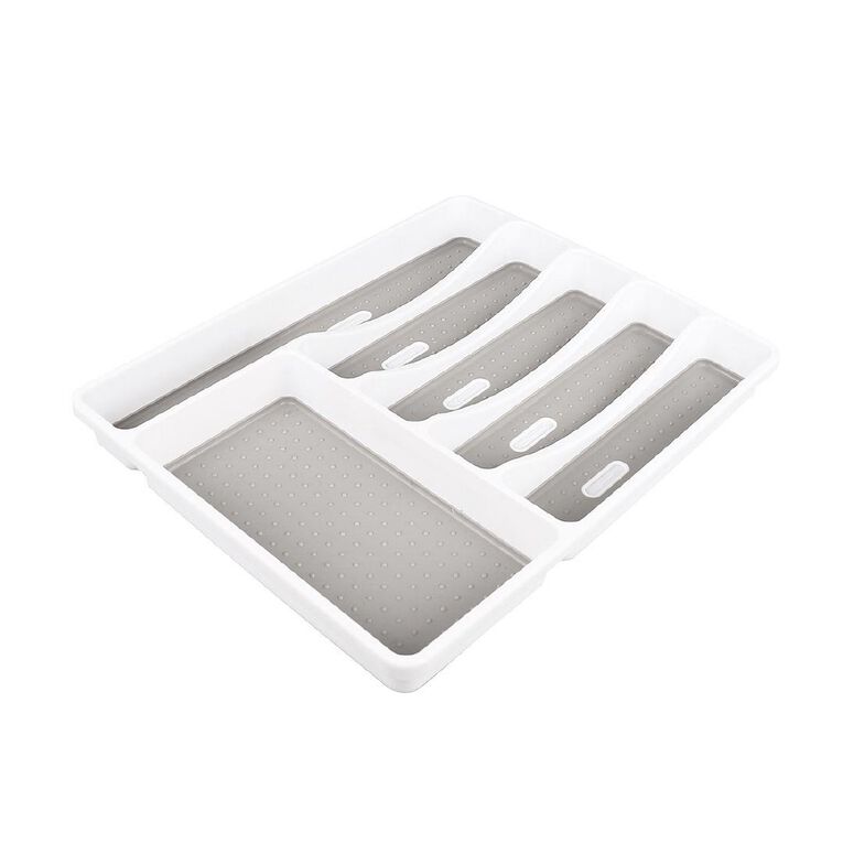 Living & Co Non-Slip Cutlery Tray White