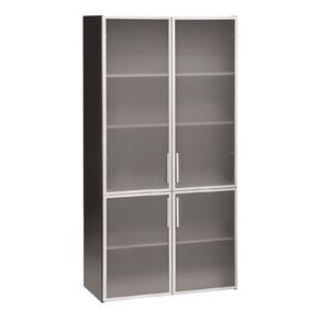 Jasper J Emerge 700/1100 Glass Door Storage Cupboard White/Ironstone