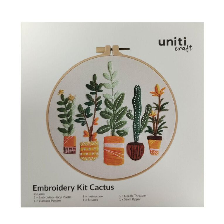 Uniti Craft Adults Embroidery Kit Cactus