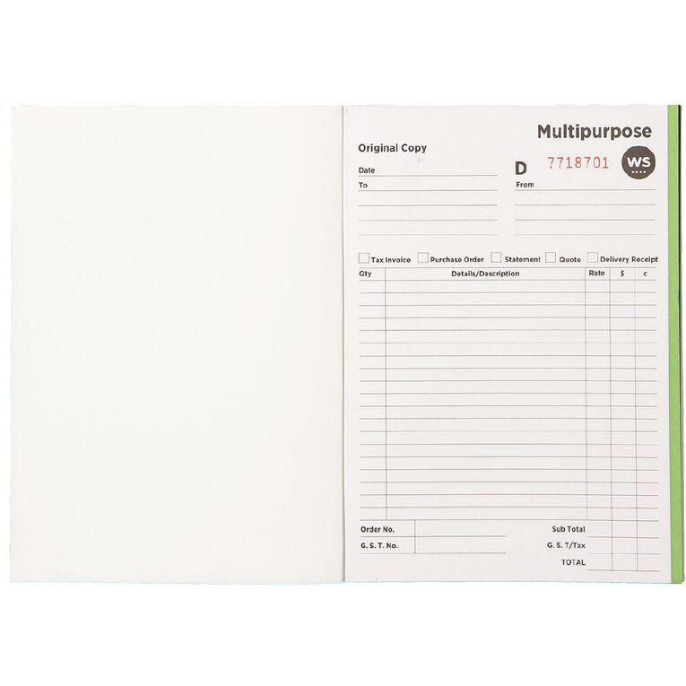 WS Multibook Duplicate NCR 50 Forms Green Mid A5