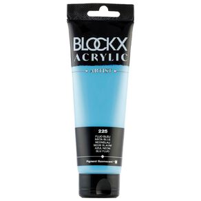 BLOCKX Acrylic Tube 120ml Fluro Blue Blue