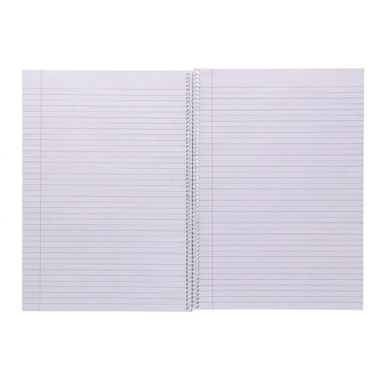 WS Exercise Book 8B8 7mm Ruled Spiral 50 Leaf Wiro Red