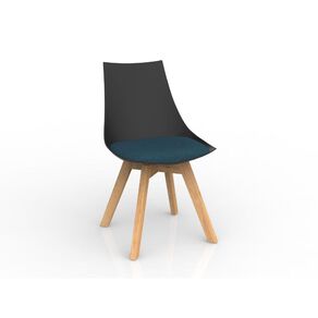 Luna Black Deep Blue Oak Base Chair Black/Blue