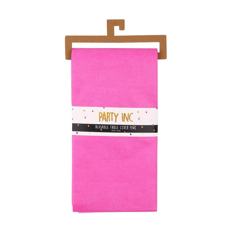Party Inc Reuseable Table Cover Pink