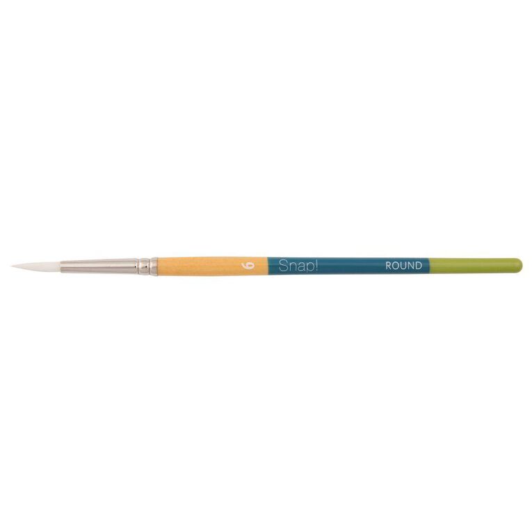 Princeton Snap Brush Short Handle Taklon Round 6 White