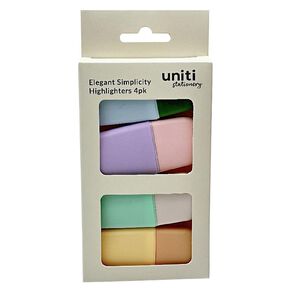 Uniti Stationery Elegant Simplicity Highlighters 4 Pack