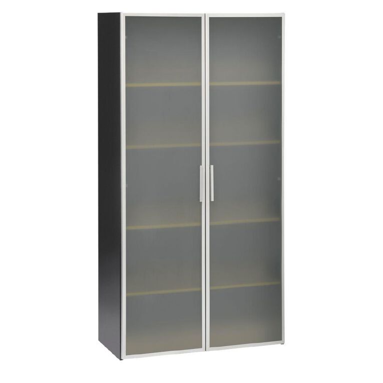 Jasper J Emerge Glass Doors Storage Cupboard 1800 Beech/Ironstone