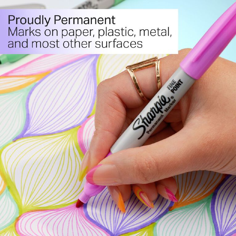Sharpie Permanent Marker Fine Glam Pop 12 Pack