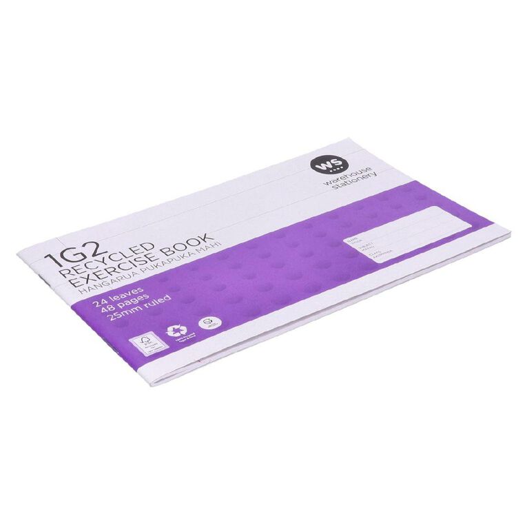 WS Exercise Book 1G2 25mm Ruled 24 Leaf Purple