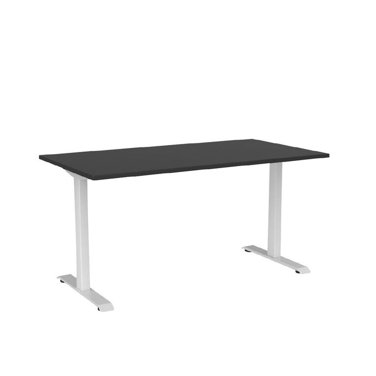 Knights Haven Fixed Single Sided Desk Frame with Black Top