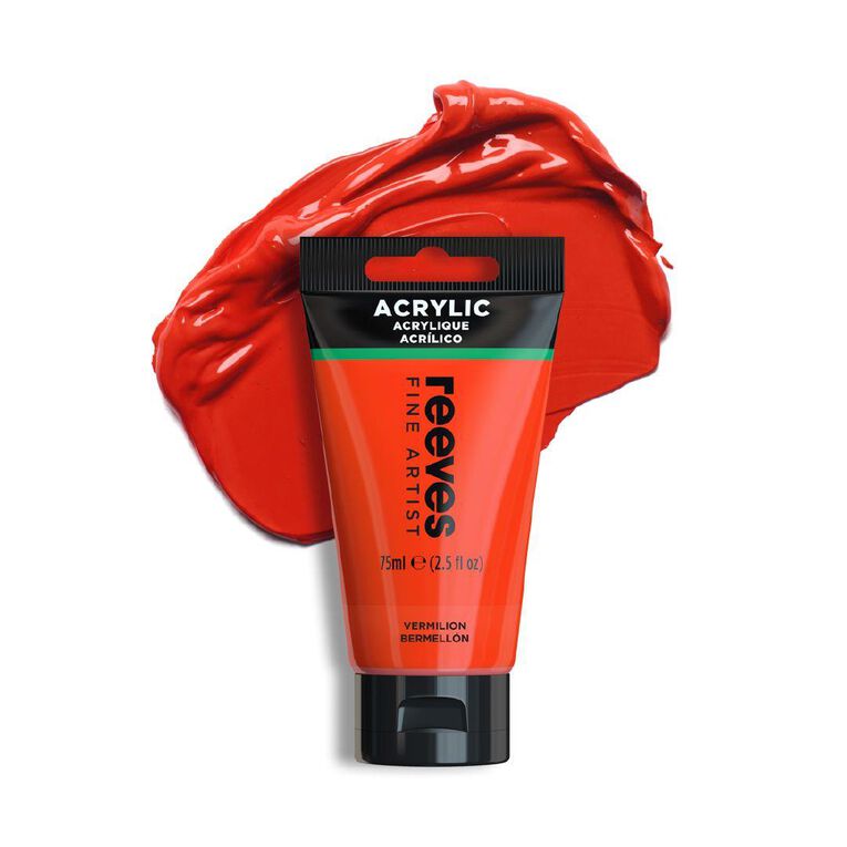 Reeves Fine Acrylic Paint Vermilion 75ml