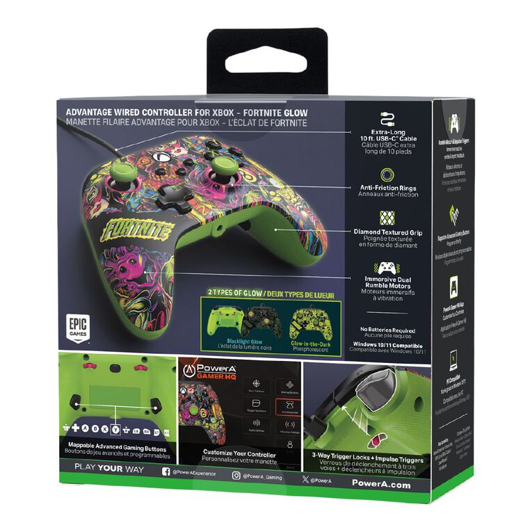 PowerA Advantage Wired Controller for Xbox Series X|S   Fortnite Glow