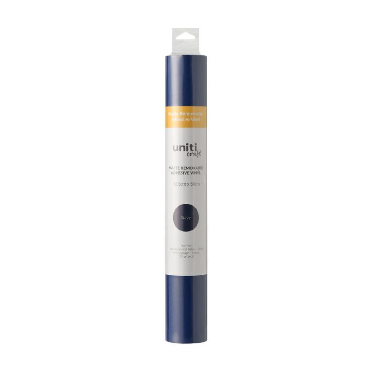 Uniti Craft Adults Matte Removeable Vinyl Navy30.5cm x 50cm