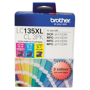 Brother Ink LC135XL Colour 3 Pack 1200 pages