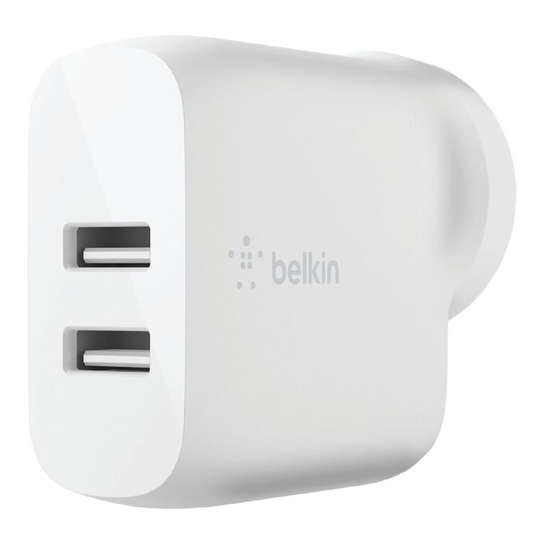 Belkin BoostCharge 24W Dual USB-A Wall Charger White