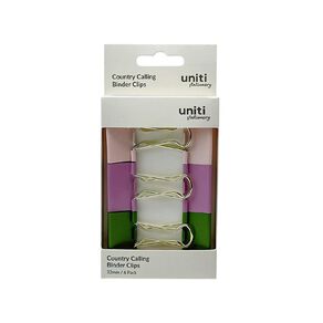 Uniti Stationery Country Calling Binder Clip 6 Pack