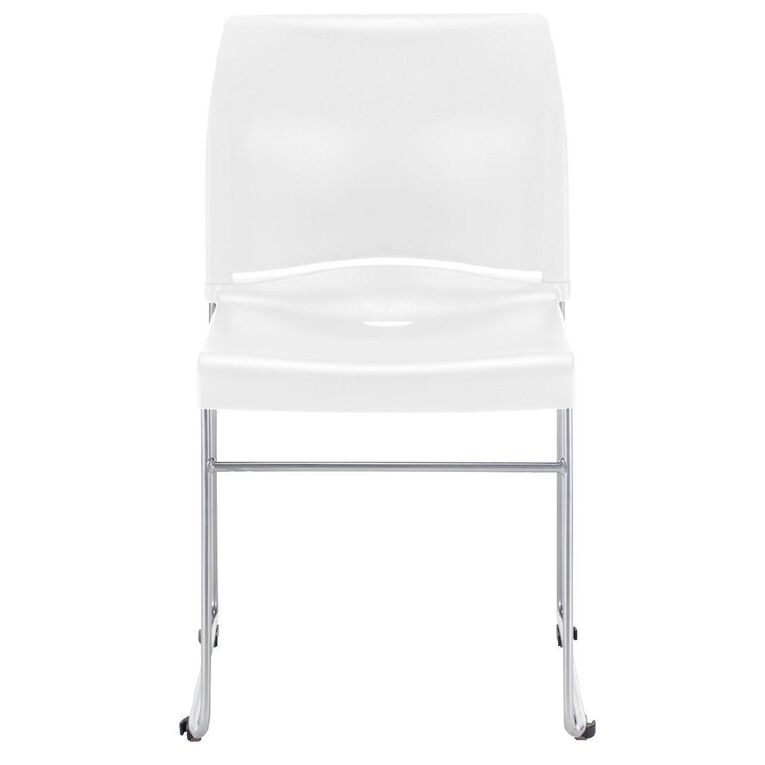 Buro Seating Envy Stacking Chair White Reflective Silver Frame White