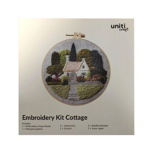 Uniti Craft Adults Embroidery Kit Cottage