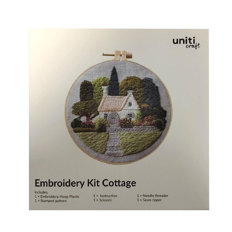 Uniti Craft Adults Embroidery Kit Cottage