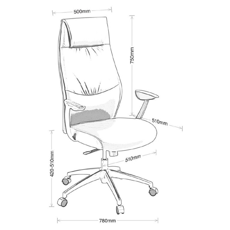 Eden Domain Highback Leather Executive Chair Black