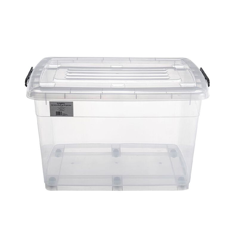 Living & Co Rolling Organiser 110L Clear