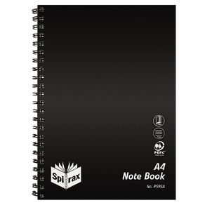 Spirax Notebook Spiral PP P595A 240 Pages Black A4